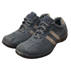 Skechers Critics Black leather  Men's Sz 10 Shoes Sneakers Charcoal (HF28)